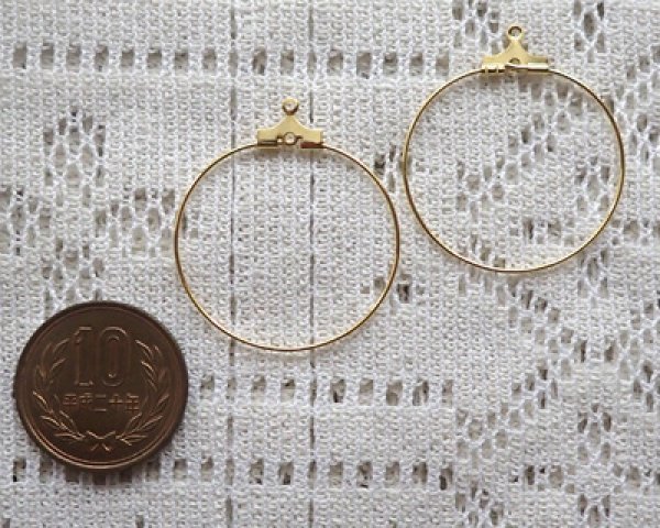 画像2: ワイヤーフープ/約30mm/ゴールド(4個) (2)