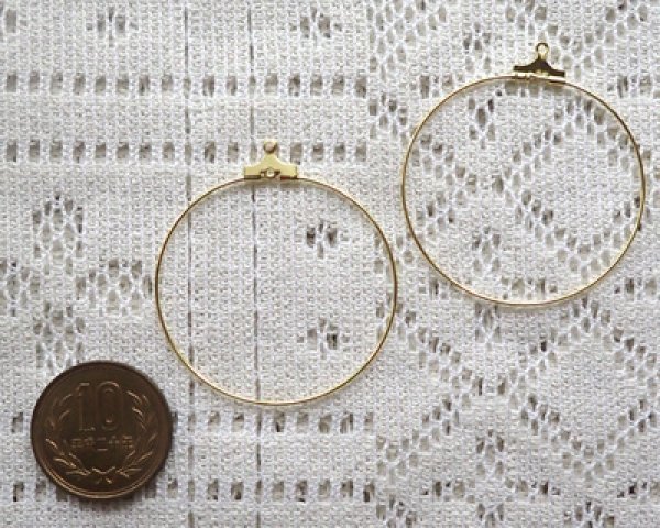 画像2: ワイヤーフープ/約40mm/ゴールド(4個) (2)