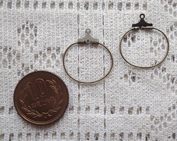 画像2: ワイヤーフープ/約20mm/金古美(6個) (2)