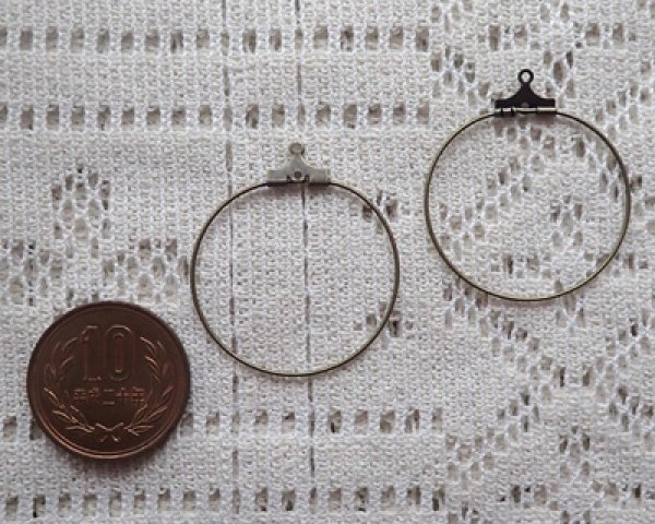 画像2: ワイヤーフープ/約30mm/金古美(4個) (2)