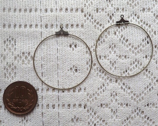 画像2: ワイヤーフープ/約40mm/金古美(4個) (2)