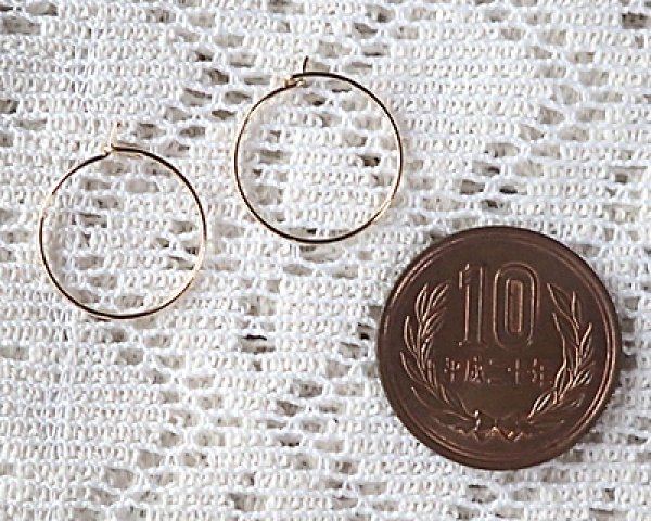 画像2: ブラス/ピアス/フープタイプ/ライトローズゴールド/20mm（2ペア） (2)