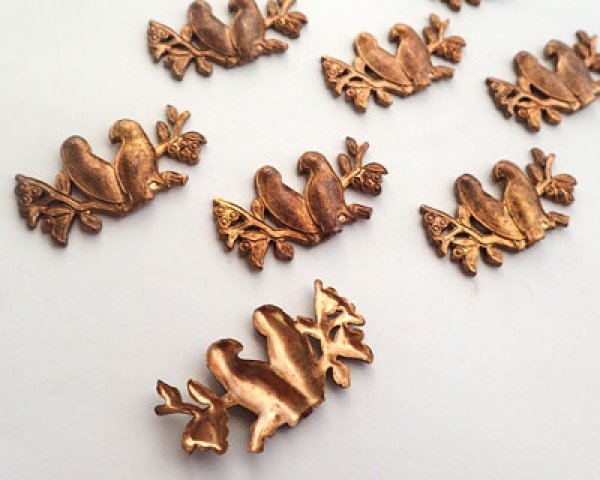 画像2: ヴィンテージ/ブラススタンピング/ツインバード(1個) (2)