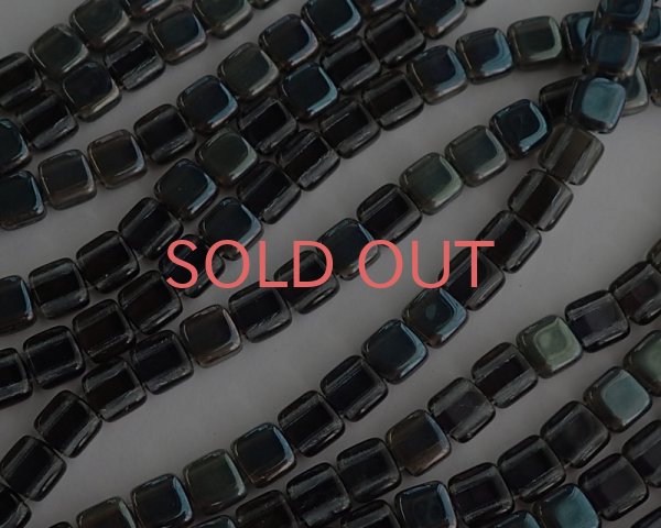 画像1: チェコガラスビーズ/2ホールタイル/モンタナセルシアン(10個） (1)