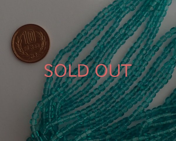 画像2: チェコガラスビーズ/ティール/キューブ/4mm(45個) (2)