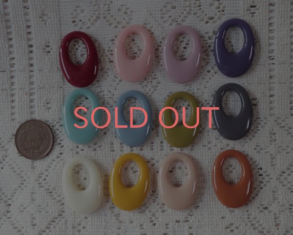 画像2: アクリル/オーバルフープ/グレイッシュブルー(2個) (2)