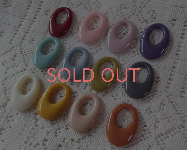 画像3: アクリル/オーバルフープ/グレイッシュブルー(2個) (3)