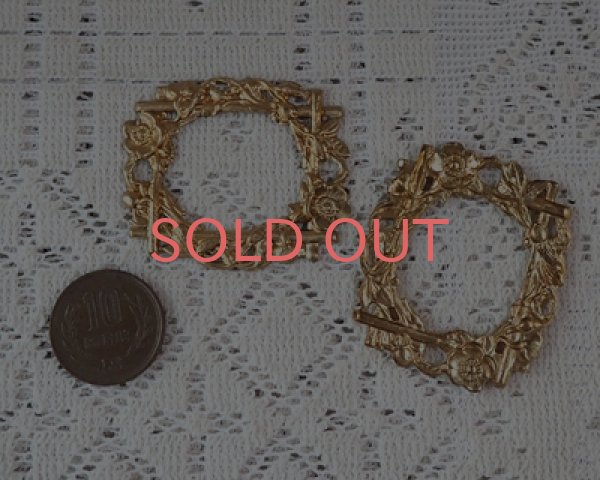 画像2: ブラススタンピング/ラージフローラルリース（1個） (2)