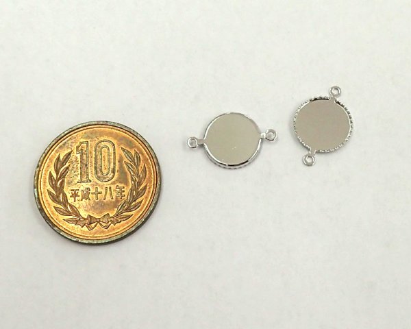 画像2: セッティングコネクター/ブラス/10mmラウンド/本ロジウムメッキ(2個) (2)