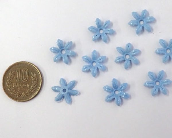画像2: ヴィンテージ/ドイツ/プラスチック/フラワー002/ベビーブルー(4個) (2)
