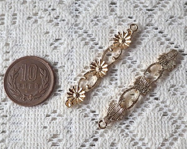 画像2: メタルチャーム/デイジースティック/ライトゴールド(2個) (2)