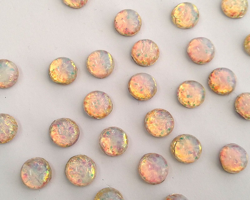 オパール　ブローチ　イヤリング　セット　カボション　ビンテージ　ヴィンテージ オパール ブローチ イヤリング セット カボション ビンテージ