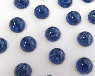 ヴィンテージ チェコ ガラスカボション ブルーマーブル 約11mm 1個 Online Shop Cat A Lyst